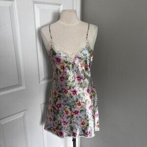 PASTEL VAL + MODE LINGERIE‎ LACE FLORAL MINI SLIP DRESS